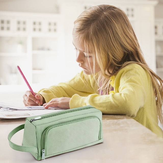 Fiudx Estuche de Lona de Gran Capacidad, Organizador de Papelería con Múltiples Compartimentos, Resistente, para Uso Escolar y de Oficina, Regalo para Adultos y Niños, 5 Colores Disponibles.