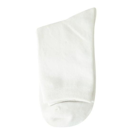 Women's Non Elastic Cotton No Show Socks, White