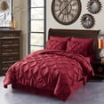 thumbnail image 2 of 8 Piece Pintuck Comforter Set with Sheets Burgundy Queen 8 Piece, 2 of 5