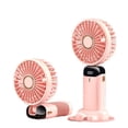 thumbnail image 1 of Ventilador de Mano Portátil Recargable Rosa Cerezo 5 Velocidades Pantalla Digital con Soporte para Móvil, 1 of 6