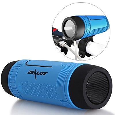 zealot s1 4000mah waterproof bluetooth bicycle power bank speaker with accessories - blue