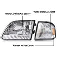thumbnail image 3 of PIT66 Headlight Headlamp Assembly Clear Corner Chrome Housing Fit for 97-03 Ford F150/04 Ford F150 Heritage/97-02 Ford Expedition, 3 of 10