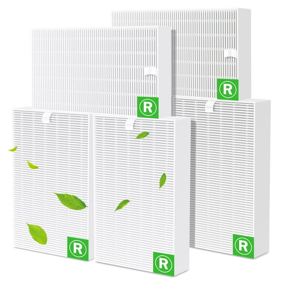FFAC 6 Pack HPA300 Replacement Filters for Honeywell HPA300, HPA200, HPA100 and 5000 Series air purifier, Clear Smoke HEPA Filter