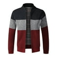 thumbnail image 2 of SBYOJLPB Mens Outwear Clearance Men'S Casual Thick Cardigan Sweater Color Stitching Jacket Collar Top M-Xxl Rollbacks, 2 of 7