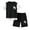 Black, variant on Gbsyewxs Boys Outfit Set 2 Piece Crew Neck Short Sleeve Tops And Shorts Letter Print Loungewear Summer Boys Clothes Black Size 15-16 Years