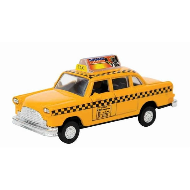 Coche de juguete Schylling NYC Taxi amarillo con mecanismo de retroceso de 11,4 cm