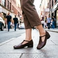 thumbnail image 2 of Shrysg Women's Vintage Mary Jane T-Strap Low Heel Loafers Soft Faux Leather Daily Casual Dress Shoes Brown, 2 of 6