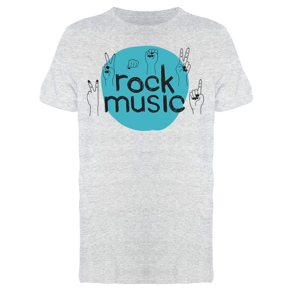 Rock Music And Hand Signs T-Shirt Men -Image by Shutterstock, Male 3X-Large