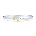 thumbnail image 1 of Two Tone Stacking Functional Hook And Eye Catch Bangle Bracelet for Women Girlfriend Yellow Gold Platerd .925 Sterling Silver Adjustable 7-8 Inch, 1 of 6