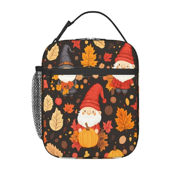 Santa Claus Gnome Lunch Bag for Office Women – Stylish Thermal Insulated Tote with Shoulder Strap, Lightweight for Work or Travel