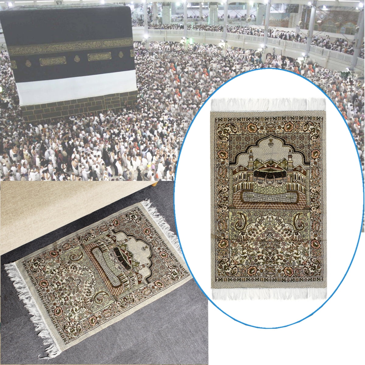 110*70 CM Turkish Islamic Muslim Prayer Rug Carpet Tassel Tapestry
