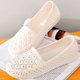 thumbnail image 5 of Verano Transpirable Malla Bean Home Verano Sandalias Planas Mujer Zapatos De Trabajo De Mediana Edad Zapatos Blancos, 5 of 5