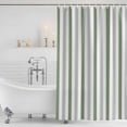 thumbnail image 4 of Sage Green Stripe Waterproof Fabric Shower Curtain,Geometric Grey White Vertical Striped Waterproof Fabric Shower Curtain for Bathroom Curtains Bathtubs Shower Curtains with 12 Hooks Standard 60x72, 4 of 8