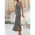 thumbnail image 6 of DOKOTOO Women's Sleeveless V Neck Side Split Tank Dress-Summer Vacation Casual Beachwear, 6 of 8