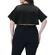 thumbnail image 3 of Chaquetas de mezclilla para mujeres de tallas grandes Agnes Orinda, cárdigan corto casual para el Día de la Madre, chaqueta de mezclilla 1X negra, 3 of 6
