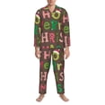 thumbnail image 3 of Fotbe Ho Ho Ho Merry Christmas Pattern Long Sleeve Pajama Set for Men,Sleepwear Set,2-piece Loungewear Set,Soft PJs Comfy Nightwear with Pockets-Small, 3 of 7