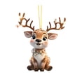 thumbnail image 2 of Hyknon Cute Acrylic Christmas Ornaments Pendant, Clear 2D Flat Festive Decor with Hanging Rope, Thick Reindeer Rearview Mirror Pendant, Portable Hanging Decor for Xmas Tree Car Backpack Holiday Gifts, 2 of 7