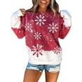 thumbnail image 1 of Gvmfive Women's Christmas Long Sleeve Round Neck Tops Blouse, 1 of 8