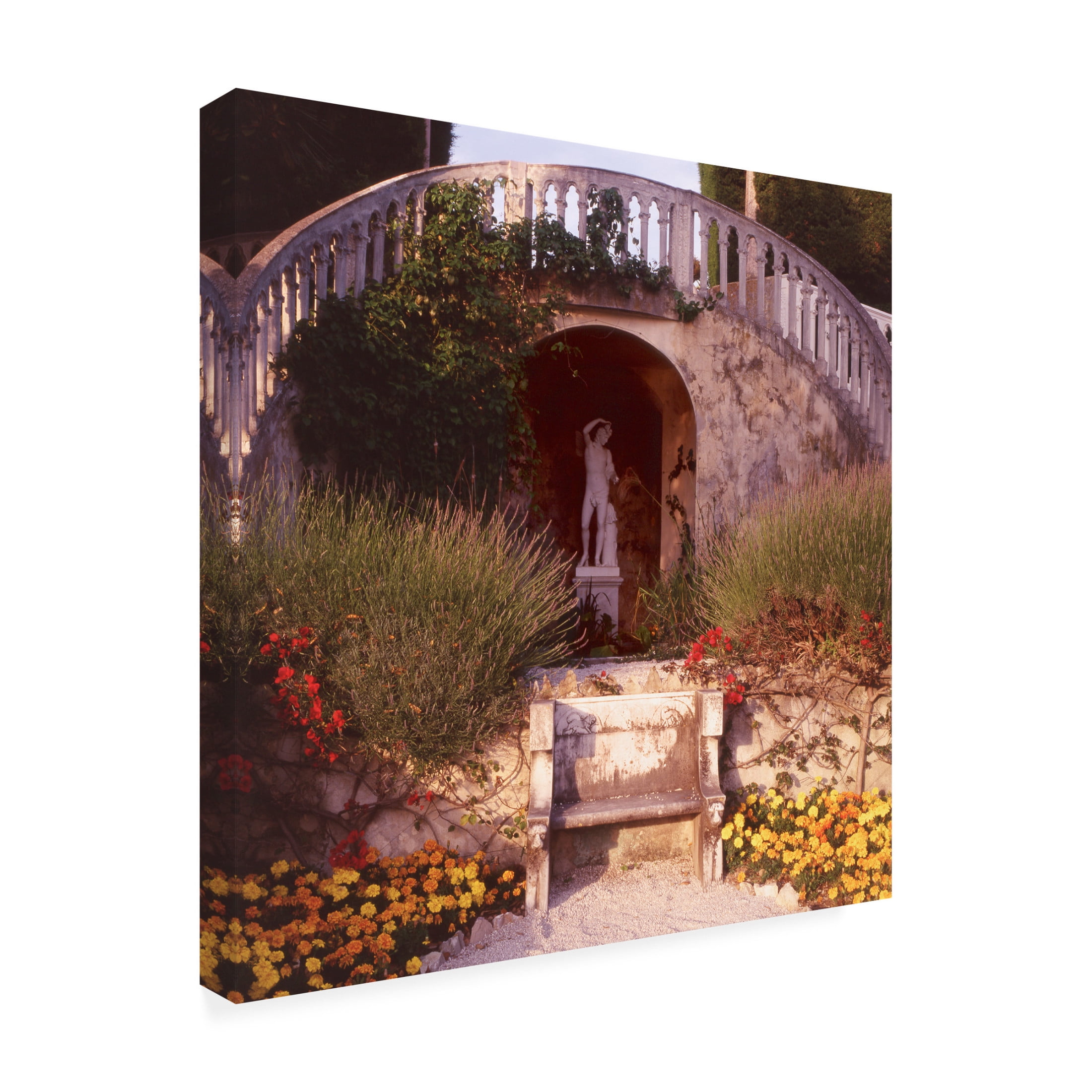 Canvas Wall Art - Alan Blaustein 'French Jardin No. 40' Wall Art for Living Room, Bedroom, or Office Décor by Trademark Fine Art - 14 x 14 Inches