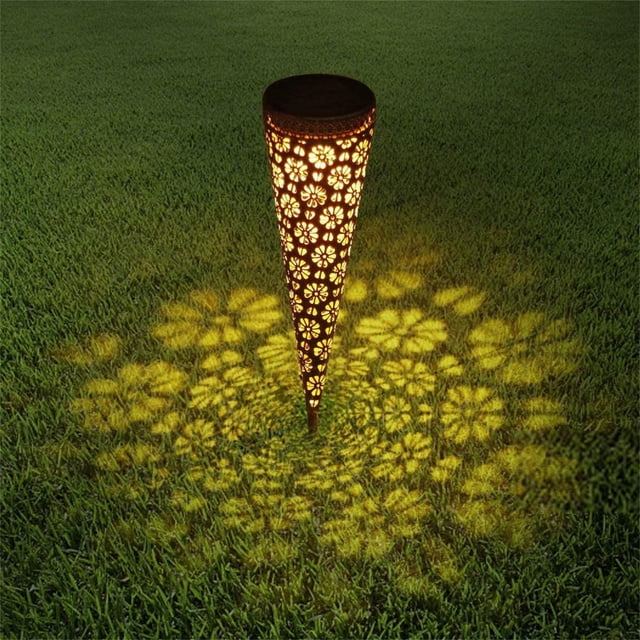 Xihbxyly Luces Solares para Jardín, Decoración En Forma de Flor, Proyección de Patrón Único, Brillo Amarillo Cálido, Ideal para Caminos, Patios y Porches, Regalo Perfecto para Las Fiestas, Diseño de