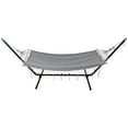 thumbnail image 3 of Northlight Hammock with Netted Fringe and Wooden Bars - 100" x 41" - Gray, 3 of 9