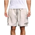 thumbnail image 3 of QATAINLAV Big and Tall Cargo Shorts for Men Elastic Waistband Drawstring Summer Casual Beach Shorts Solid Color Relaxed Fit Work Shorts with Multi Pockets Khaki XXXL Lightning Sale, 3 of 8