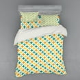 thumbnail image 2 of Ambesonne Geometric Bedding Set 3 Pcs, Abstract Circle Cube, Twin, Yellow and Blue, 2 of 3