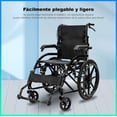 thumbnail image 2 of Silla de Ruedas Plegable De Lujo Acero Compacta Todo Terreno Descansabrazos Cómodos Seguros Negro Medical, 2 of 7