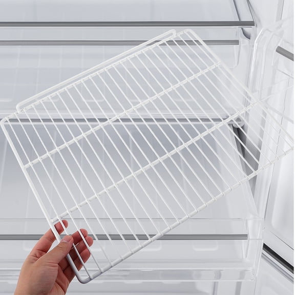 MEIBUTYUP White Metal Freezer Shelf Organizer for Kitchen Storage, Space Optimization, Easy Cleaning and Design