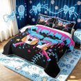 thumbnail image 3 of meiyoeat Dripping 67 Baseball Ice Cream Twin Quilt Set for Boys, Crossed Bat Stars Sport Twin Coverlet Set, 2-Piece, 1 Comforter and 1 Pillowcase, 3 of 7