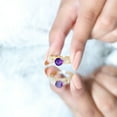 thumbnail image 6 of Amethyst Engagement Ring with Diamond (1.2 Carat, Round AAA Quality Amethyst), 10K Yellow Gold, US 13.00, 6 of 8