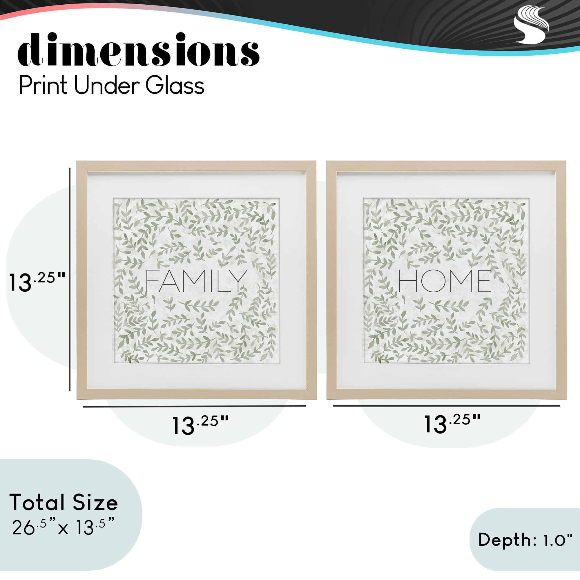 Stupell Industries Curved Ivy Sprigs Phrases 2 Piece Birch Framed Print Under Glass Set, design by SD Graphics Studio