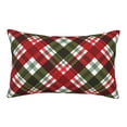 thumbnail image 3 of ZNDUO Rectangular Plush Cushion Cover, Abstract Christmas Plaid Pattern Non-Pilling Hidden Zip Bedroom Sofa Pillowcases, 16"x24", 3 of 8