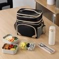 thumbnail image 5 of Portable Lunch Cooler Bag Insulated Lunch Box With Strap Handle Thermal Food Storage Tote Office Travel Picnic Camping Outdoor Carrying Organizer Reusable Meal Carrier, 5 of 7