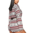thumbnail image 5 of Liacowi Women Christmas Pajama Set Long Sleeve Crop Top Shorts 2Pcs Xmas Snowflake Print Knit Homewear, 5 of 6