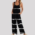thumbnail image 2 of Mrat Women's Summer Wide Leg Jumpsuits Womens Trendy Summer Casual Sleeveless Suspender Jumpsuit Jogging Pants for Women S-173 Black L, 2 of 6