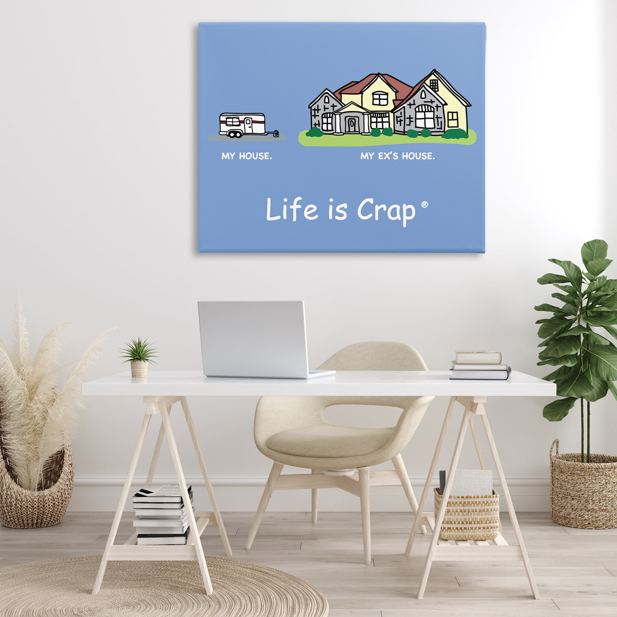 Stupell Industries Funny My House Novelty & Humor Painting Wrapped Canvas Art Print Wall Art, 48 x 36