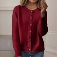 thumbnail image 2 of TINZ Soft Knit Cardigan Sweater Lightweight Loose Fit Casual Long Sleeve Button Front Open Coat Top Versatile Outwear For Fall Loose Knit Cardigan Fuzzy Leopard Print Sweater Soft Cardigan, 2 of 4