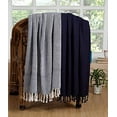 thumbnail image 1 of Luxurious Hand Woven Cozy Warm 100% Cotton All Season Light Weight Couch Chair Bed Decorative Throw Blankets Chevron 50x60 Inch Set of 2, 1 of 5