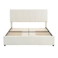 thumbnail image 5 of uhomepro Storage Queen Bed Frame, Modern Upholstered Platform Bed with Headboard, 4 Drawers, Heavy Duty Bed Frame Bedroom Furniture with Wood Slats Support, No Box Spring Required, Beige, 5 of 9