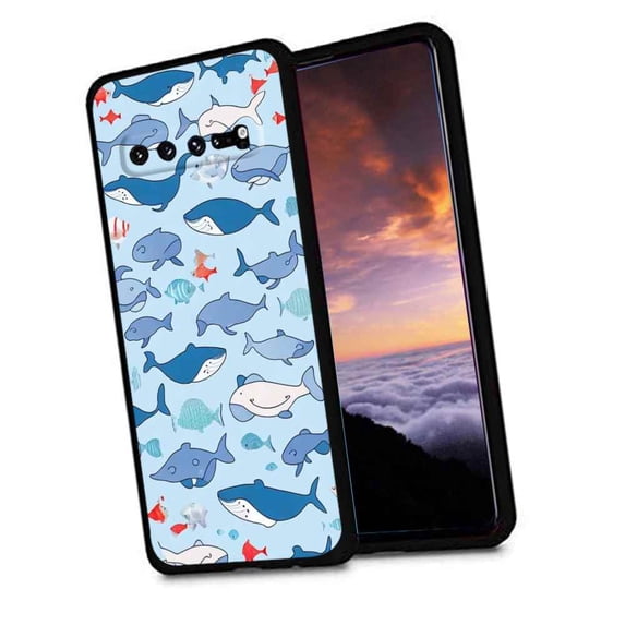 Compatible with Samsung Galaxy S10 Phone Case, whale-fish-91 Case Silicone Protective for Teen Girl Boy Case for Samsung Galaxy S10