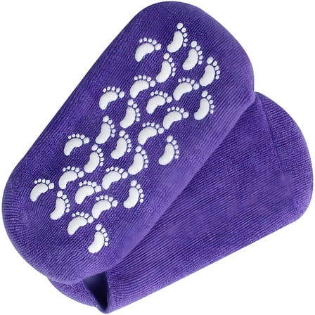 TELOLY Comfort Gel Socks for Men and Women - Soft Silicone Gel Infused Moisturizing Socks (Purple, 1 Pair)