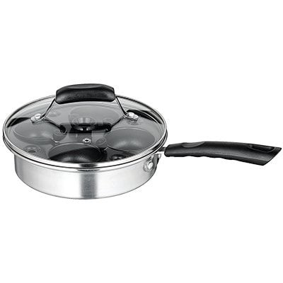 Glass Egg Plate CEP-4, 4-Cup Stainless Steel Nonstick Egg Poacher with Glass Lid, This amazing 4-cup nonstick egg poacher with glass lid features a durable stainless.., By Winco ()
