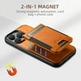 thumbnail image 4 of ELEHOLD Case for iPhone 14 Pro Max,2 in 1 Detachable Magnetic Leather Wallet Case with Card Holder Kickstand,Khaki, 4 of 7
