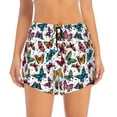 thumbnail image 4 of Lsque Colorful Flying Butterflies Printed Women's Running Shorts with Liner Pockets,Elastic Quick Dry Workout Athletic Gym Yoga Shorts,Womens High Waist Shorts-Medium, 4 of 9