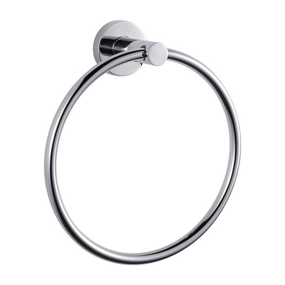 Lexora Home Bagno Nera Stainless Steel Towel Ring in Chrome