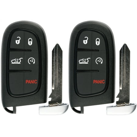 2 PACK KeylessOption Keyless Entry Remote Start Smart Car Key Fob Alarm GQ4-54T for Jeep Cherokee & Dodge
