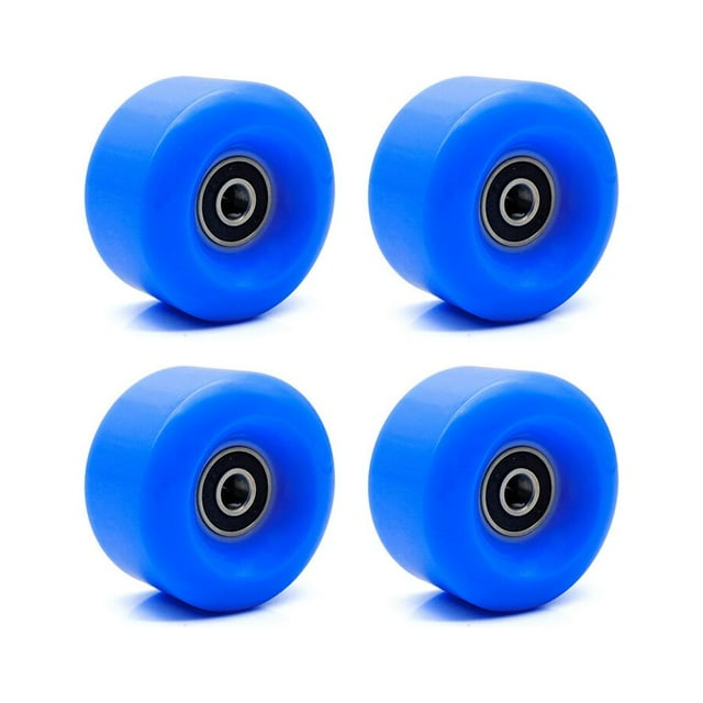 4 Pcs Roues de Patin de Remplacement Accessoires Modifiés Rouleaux Épais Composants pour Patins à Roues Alignées Roues avec Roulements Accessoire de Sport de Patinage Bleu