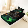 thumbnail image 4 of Manfei Witch Hat Twin Sheets,Halloween Letter A Bedding,Green,3pcs,1 Fitted Sheet and 1 Pillowcase, 4 of 6