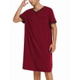 thumbnail image 2 of Ekouaer Mens Sleepshirt Lightweight Short Sleeve Night Shirt, 2 of 6